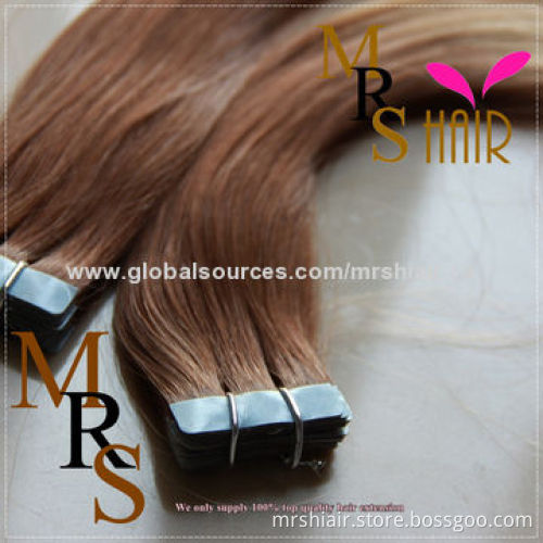 22-inch mixed color T6#/12#/27# human straight tape in hair extensions